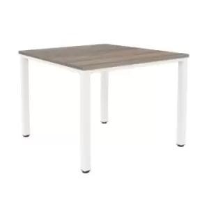 Image of Tc Fraction Infinity 120 x 120 Meeting Table - Grey Oak with White Legs