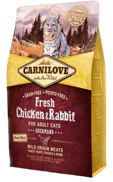 Image of Carnilove Fresh Chicken and Rabbit Adult Cat Food 2kg