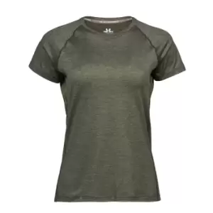 Image of Tee Jays Womens/Ladies Cool Dry Short Sleeve T-Shirt (XL) (Olive Melange)