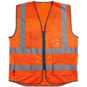 Image of Warrior Unisex Adult Executive Mesh Hi-Vis Vest (M) (Fluorescent Orange) - Fluorescent Orange
