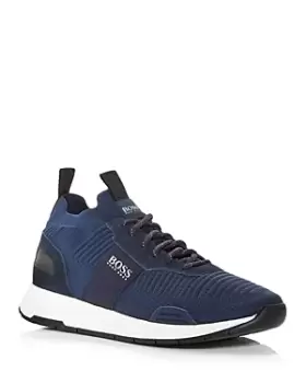 Image of Hugo Boss Mens Titanium Knit Low Top Sneakers