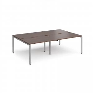 Image of Adapt II Double Back to Back Desk s 2400mm x 1600mm - Silver Frame wal