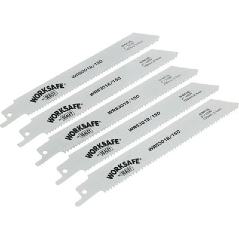 Image of Loops 5 PACK 150mm Reciprocating Saw Blade - 10 TPI - Suitable for Iron Steel Pipes Metallics