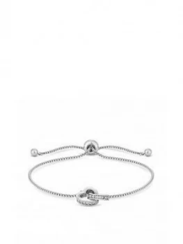 Image of Jon Richard Silver Plated Interlink Heart Toggle Bracelet
