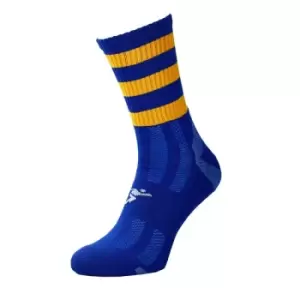 Image of Precision Pro Hooped GAA Mid Socks Junior Royal/Amber UK SIze J8-J11