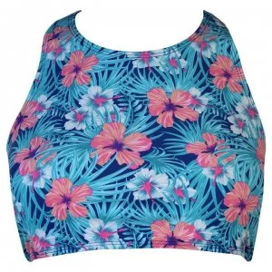 Image of Gul AOP Crop Top Ladies - Blue/Pink