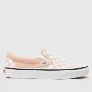 Image of Vans Classic Slip-on Trainers In White & Pink