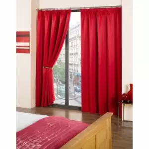 Image of Emma Barclay Blackout Pencil Pleat Curtains Cali 66 X 54" Red