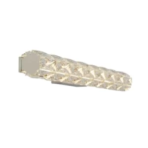 Image of Led Wall Light, Hexagonal Tube Bar, Chrome, Clear Crystal Trim, 60Cm