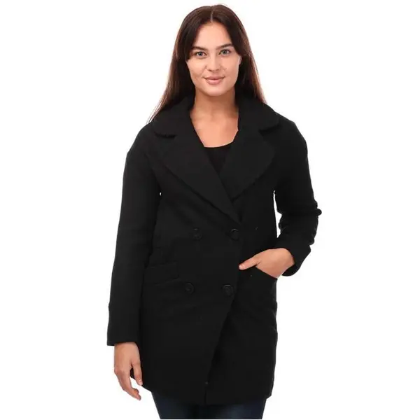 Image of Elle Wool Reefer Jacket - Black 8