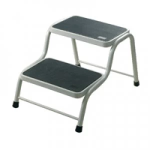 Image of Barton 2 Tread Static Steel Handy Steps White SSHS2