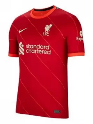 Image of Nike Liverpool Fc Mens 21/22 Home Short Sleeved Shirt, Red Size M Men