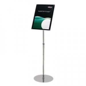 Image of Deflecto Chrome Bevelled Floor Sign Holder A3 DE790645