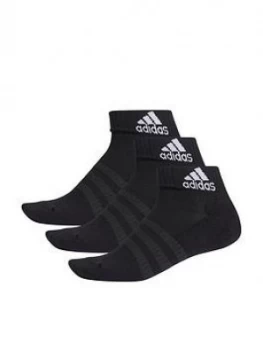 Image of Adidas 3 Stripe Cushioned Ankle Socks - Black