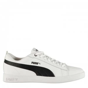 Image of Puma Smash Leather Trainers Ladies - White/Black