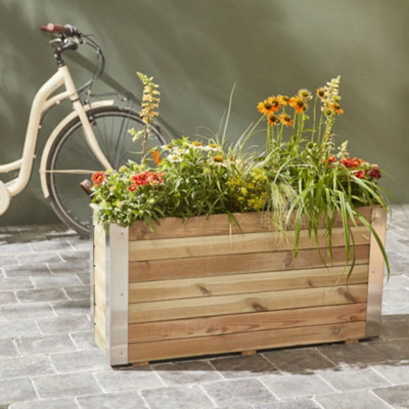 Image of Cerland Bambou Outdoor Rectangular Wooden Planter 100Cm