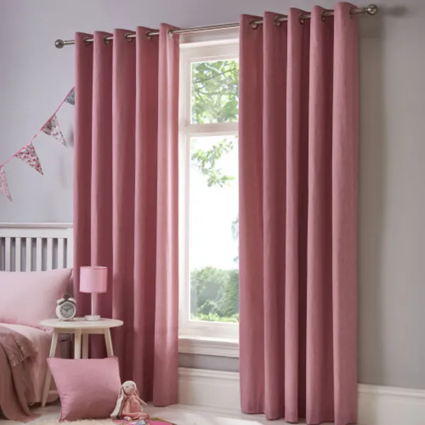 Image of Fusion Sorbonne 100% Cotton Eyelet Lined Curtains, Blush, 46 x 72" - Fusion SNEBH46726LUU