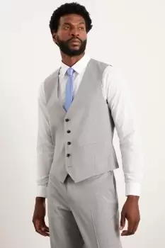 Image of Tailored Fit Light Grey Essential Waistcoat