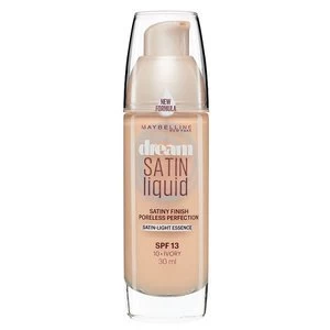 Image of Maybelline Dream Satin Liquid Foundation 10 Ivory 30ml Nude