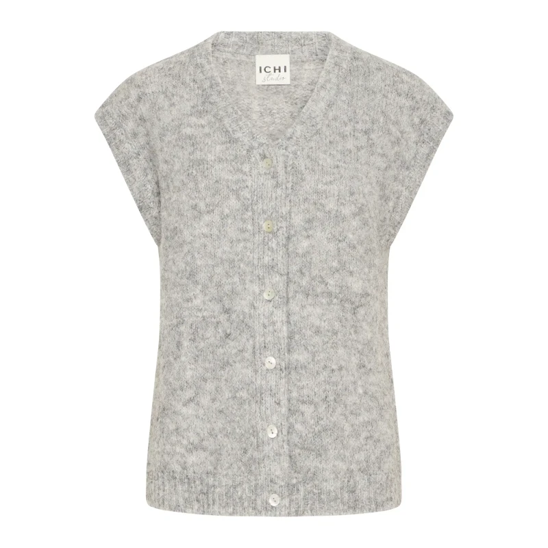 Image of Ichi Sleeveless jacket For Her Ichi Belablue Gris Female XS