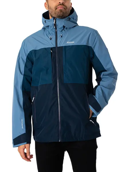 Image of Regatta Maland Waterproof Jacket Coronet Blue Moonlight Denim Navy 3XL