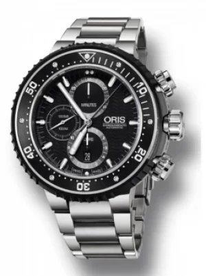 Image of Oris Mens ProDiver Chronograph Date Bracelet Watch 774 7727 7154-SET