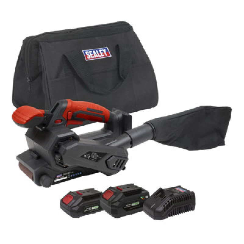 Image of Sealey ACP20VBS 20v Cordless Belt Sander 76mm CP20VBSKIT Batteries: 1 x 2ah & 1 x 4ah Li-ion