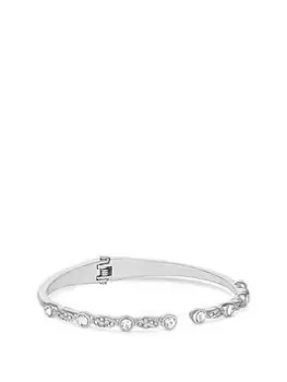 Image of Jon Richard Rhodium Plated Multi Crystal Cubic Zirconia Cuff Bracelet