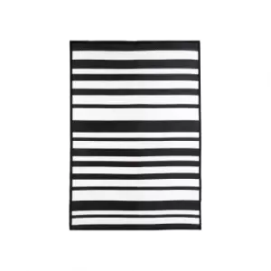 Image of Stripe Waterproof Rug Black 120x170cm
