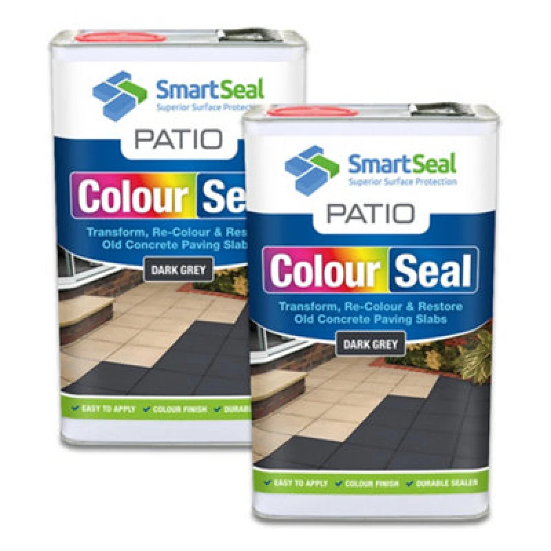 Image of Smartseal Patio Colourseal Dark Grey, Seal And Restore Concrete Paving Slabs, Concrete Paint For Patio, 2 X 5L 5.061E+12