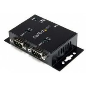 Image of StarTech 2 Port Industrial Wall Mountable USB to Serial Adaptor Hub with DIN Rail Clips