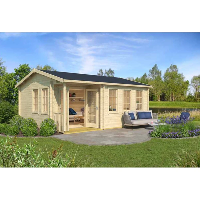 Image of Lasita Maja Ltd Sri Lanka w/o doors + 44 SGC-Log Cabin - L600xW521.8xH285cm in Light Tan Light Tan Unisex