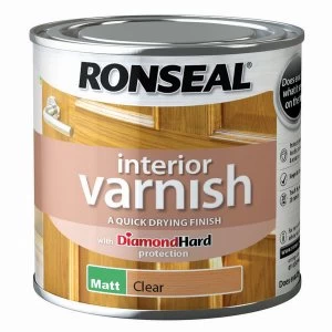 Image of Ronseal Quick Dry Varnish - Clear Matt - 250ml