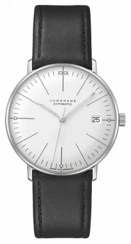Image of Junghans Max Bill Kleine Automatic Black Leather Strap Watch