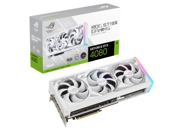 Image of ASUS ROG Strix GeForce RTX 4080 SUPER 16GB GDDR6X White Edition - 90YV0KB3-M0NA00