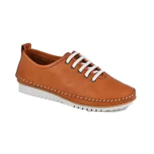 Image of Mod Comfys Womens/Ladies Flexi Softie Leather Trainers (6 UK) (Tan)