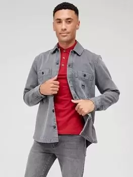 Image of BOSS Locky_1 Overshirt - Grey , Dark Grey, Size S, Men