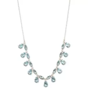 Image of Ladies Lauren Ralph Lauren Base metal NK 16" FRONTAL-GLD/Blue MULTI-GLD/SILK