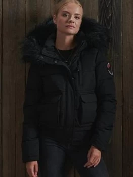 Image of Superdry Everest Bomber Jacket, Black, Size 6, Women