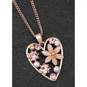 Image of Boho Chic Rose Gold Plated Floral Heart Necklace