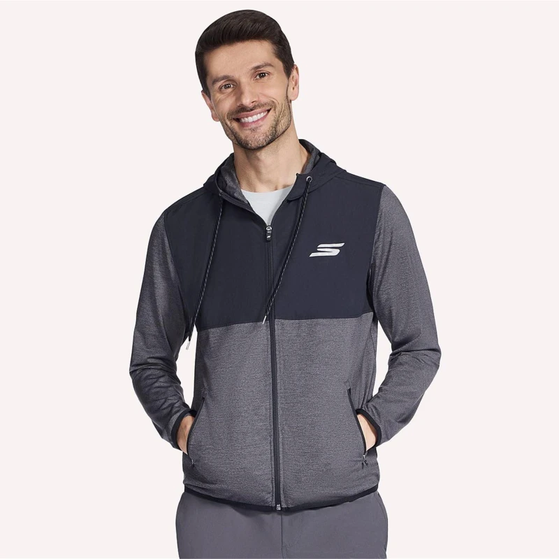 Image of Skechers Hk Weekend Fz Hoodie Hoody Mens Black/Charcoal male Medium
