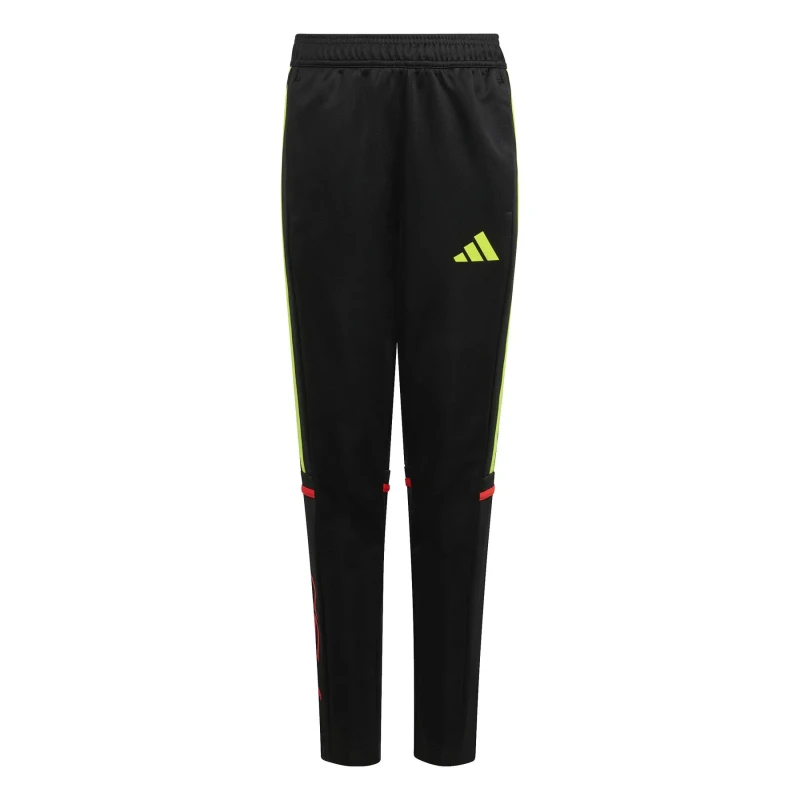 Image of Adidas Junior F50 Squadra Football Tracksuit Bottoms - Black Black/Tesoye/Lucred WS12S Unisex 5-6 YEARS
