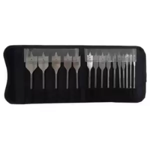 Image of Bahco 15 Piece Flat Bit Wood Drill Bit Set