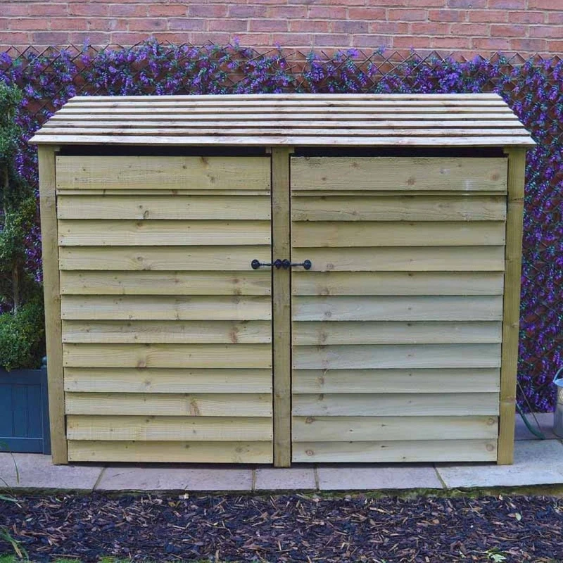 Image of Rutland County Garden Furniture Ltd Normanton 6ft Log Store with Doors, L80 x W230 x H181cm - Light Green Light Green Unisex