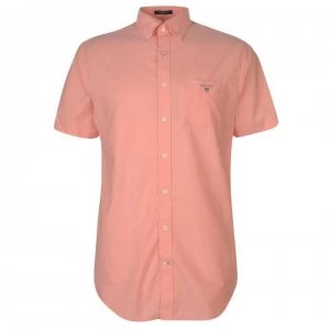 Image of Gant Gant Short Sleeve Pop Colour Shirt Mens - Coral 859