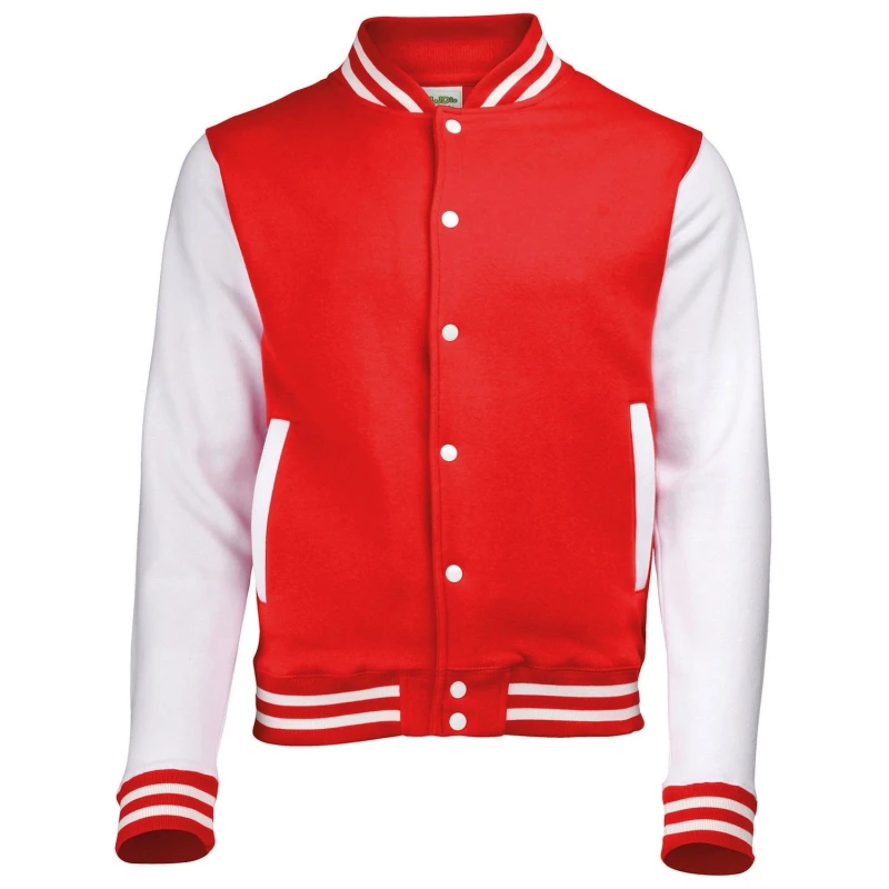 Image of AWDis AWDis Men Varsity Jacket in Red Size: Small Red S Male 5063527492340