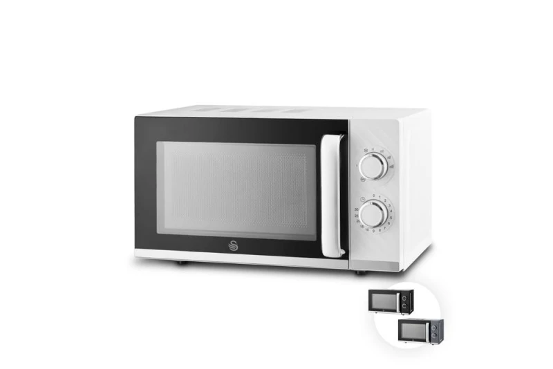 Image of Swan Windsor 20L 800W Microwave Manual Textured White White Unisex