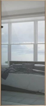 Image of Wickes Sliding Wardrobe Door Maple Frame Mirror - 2220 x 610mm