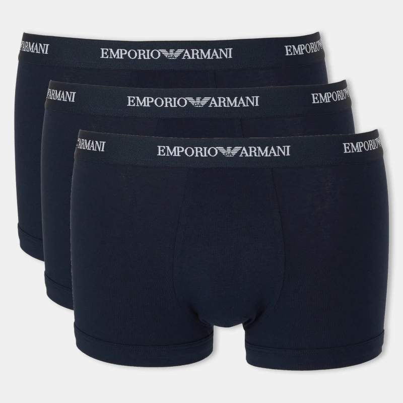 Image of Emporio Armani Mens Core Logo Boxers 3 Pack Navy MB139 male 2X Large
