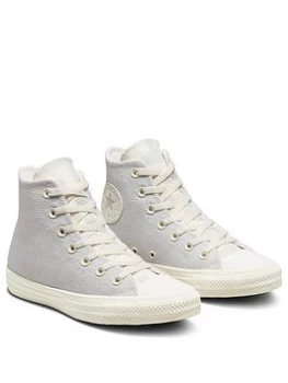 Image of Converse Chuck Taylor All Star Hi Top Plimsolls - Blue/Off White, Blue/Off White, Size 6, Women